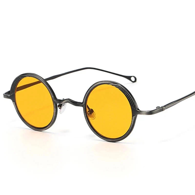 Runde Retro Sonnenbrille aus Metall – UV400
