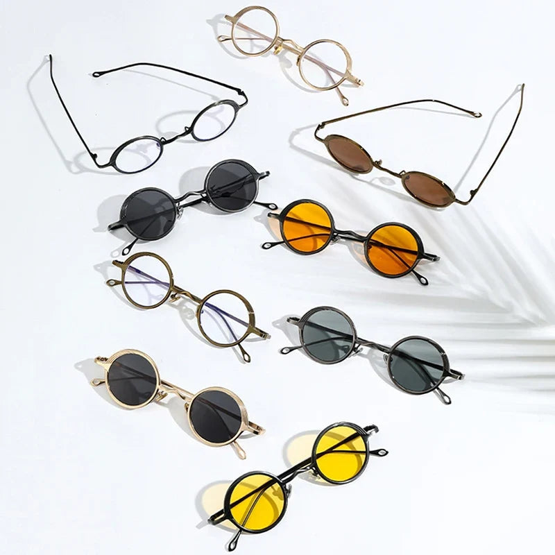 Runde Retro Sonnenbrille aus Metall – UV400