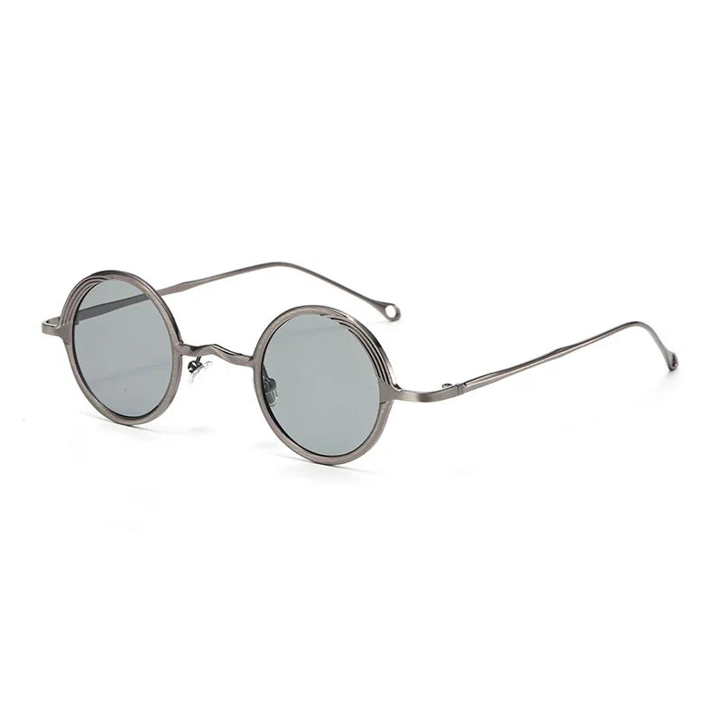 Runde Retro Sonnenbrille aus Metall – UV400
