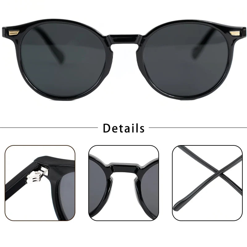 Runde Retro Polarisierte Sonnenbrille – Produktansicht 3, polarisiert, UV400