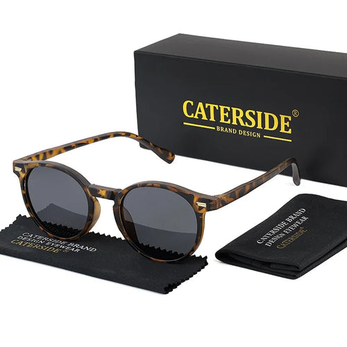 Runde Retro Polarisierte Sonnenbrille – Grau, polarisiert, UV400
