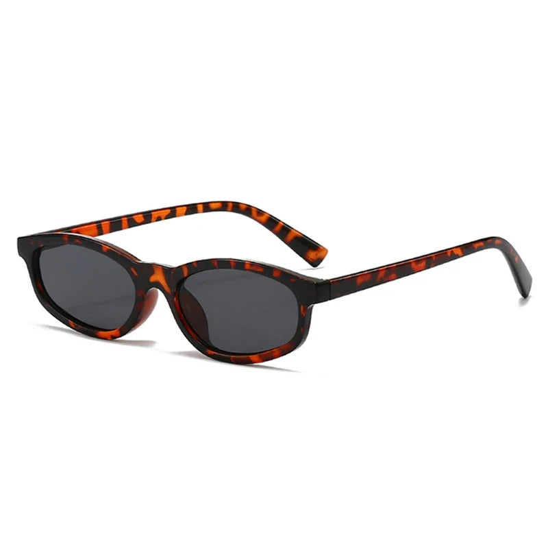 Small Cat-Eye Sonnenbrille – Leopard Grau, UV400