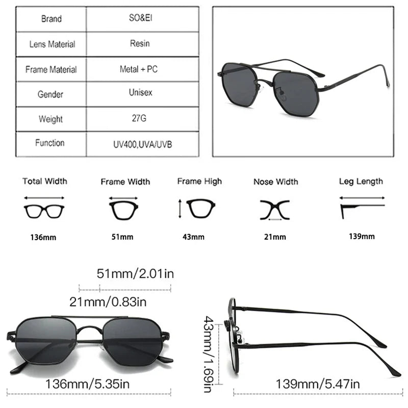 Sonnenbrille mit Metallrahmen - UV400