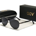 Sonnenbrille mit Metallrahmen – Polarisiert & UV400 – Schwarz, polarisiert, UV400