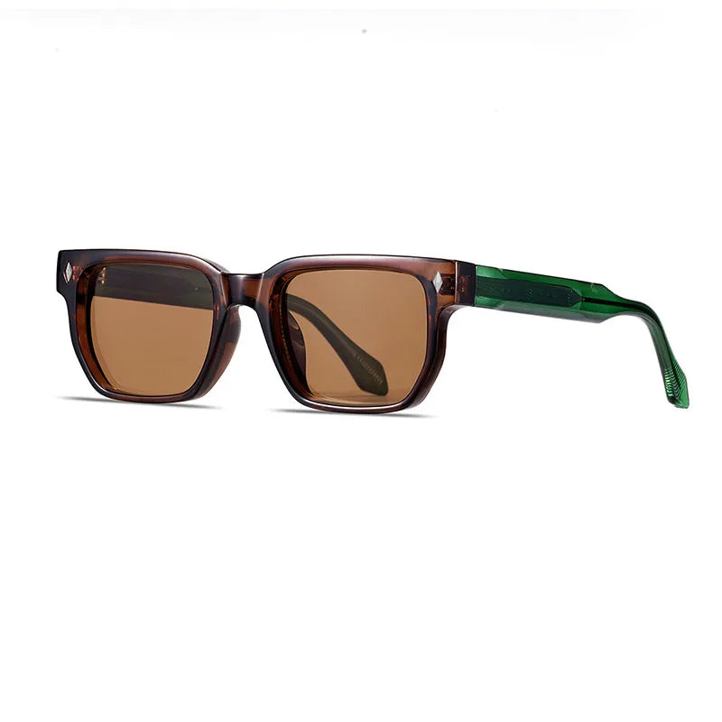 Square Retro Sonnenbrille – Braun, UV400