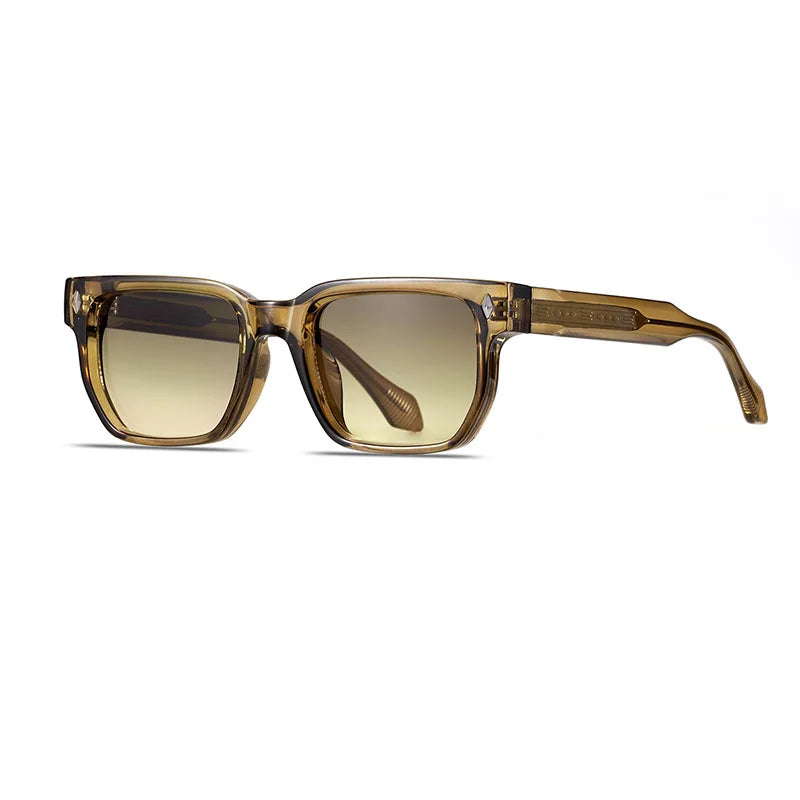 Square Retro Sonnenbrille – Olivengrün, UV400