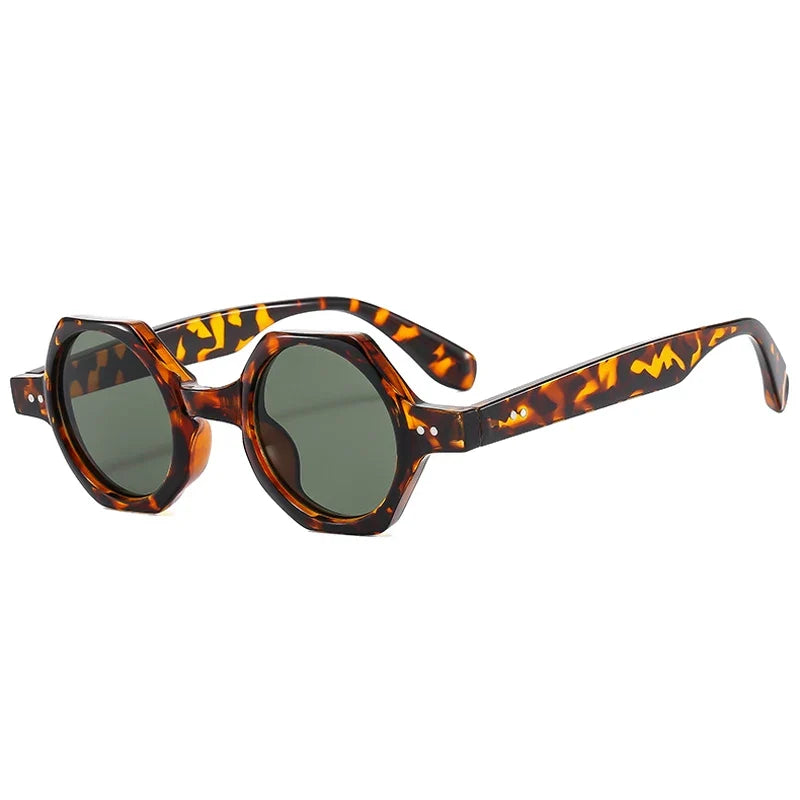 Square Sonnenbrille – Leopard Grün, UV400