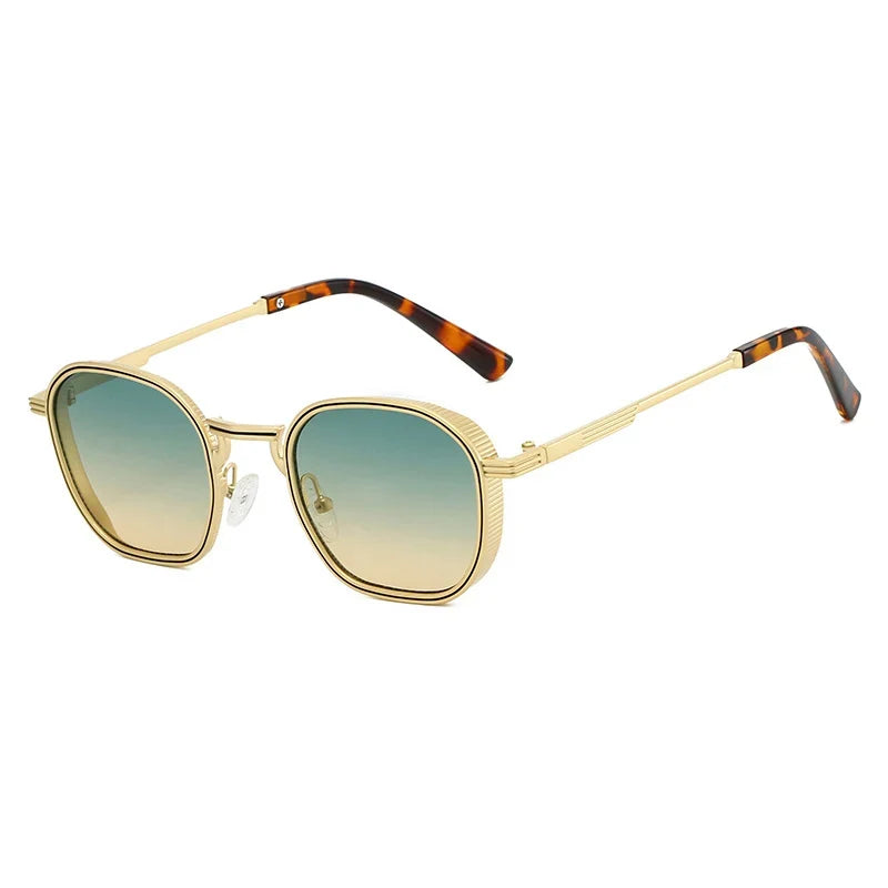 Square Sonnenbrille – Gold Grün, UV400