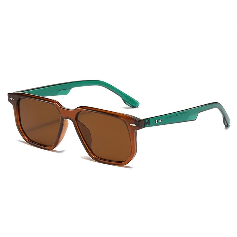 Square Sonnenbrille – Braun Grün, UV400