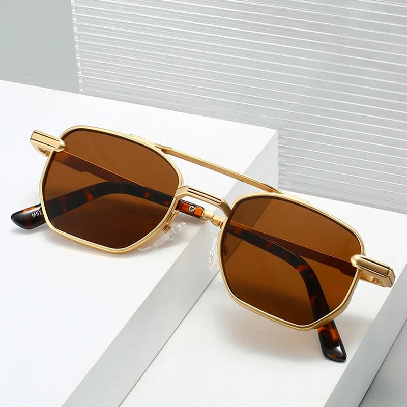 Square Sonnenbrille mit Doppelsteg – UV400