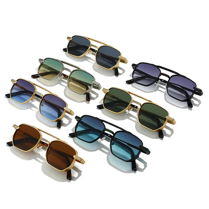 Square Sonnenbrille mit Doppelsteg – UV400
