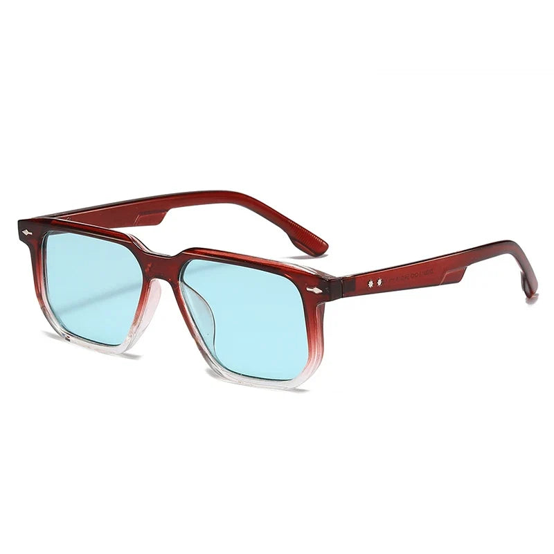 Square Sonnenbrille – Rot Cyan, UV400