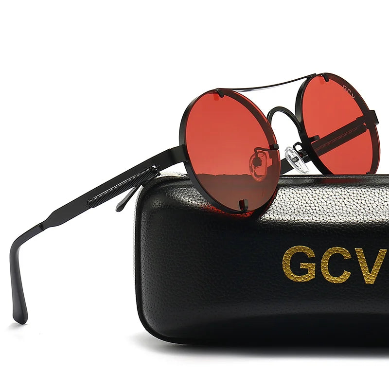 Steampunk-Sonnenbrille aus Metall – Polarisiert & UV400 – Produktansicht 1, polarisiert, UV400