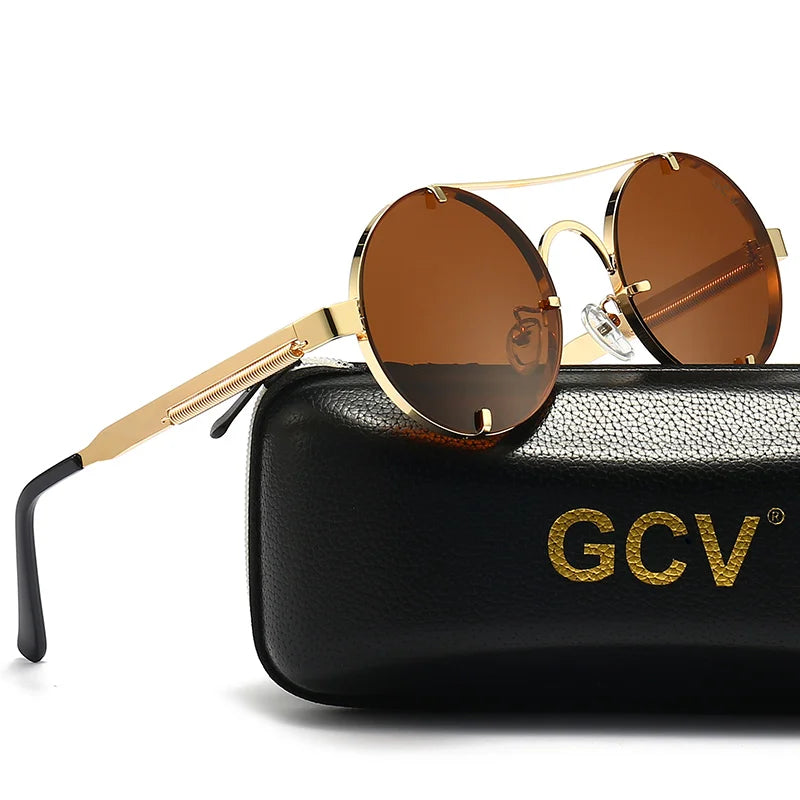 Steampunk-Sonnenbrille aus Metall – Polarisiert & UV400 – Produktansicht 3, polarisiert, UV400